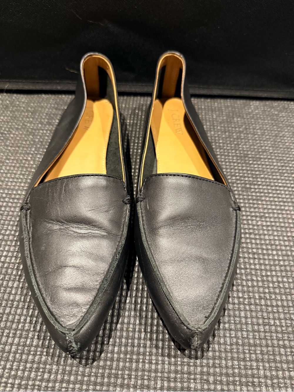 J.Crew Black Leather Pointed Toe Loafer Flats Size 8